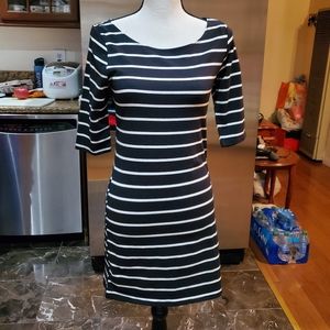 Striped black and white dress
